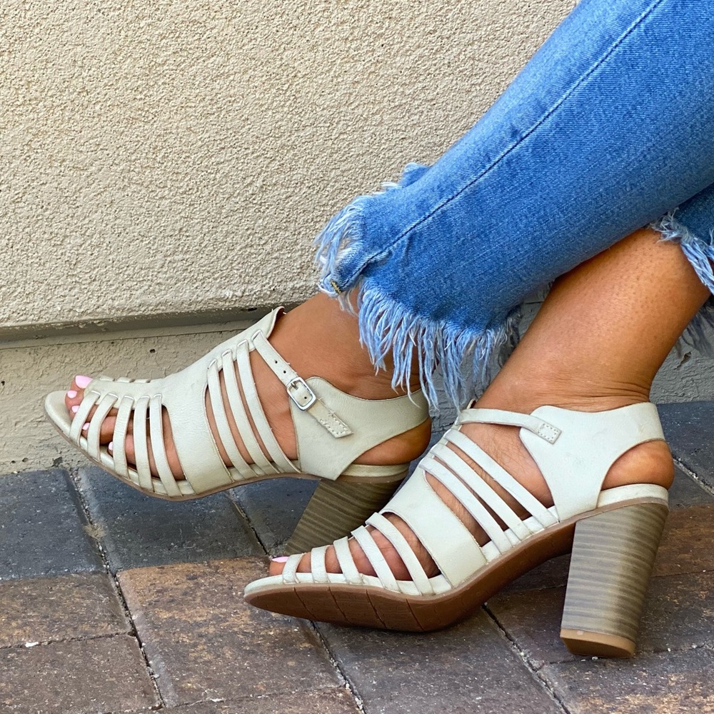 Distressed Leather Fisherman Huarache Heel Sandal - Picture 3 of 16